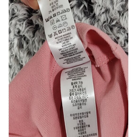 BURBERRY Polo Girls SZ 3M Nova Check Short Flutter Cap Sleeve Pink Round Collar - Picture 6 of 7